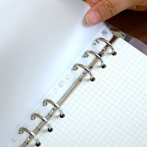 12PCS Convenient Clear PVC A5 A6 A7 Binder Pockets Clear Zipper Folders For 6-Ring Notebook Binder Files Reports Binder